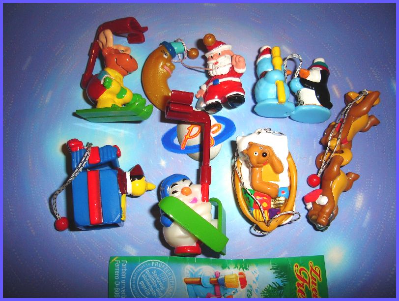 KINDER SURPRISE SET   CHRISTMAS XMAS PENDANTS 2004   TOYS FIGURES