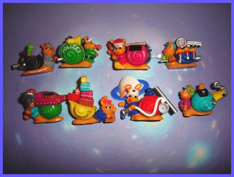 KINDER SURPRISE SET   SNAILS SERVICESCHNECKEN   1999  