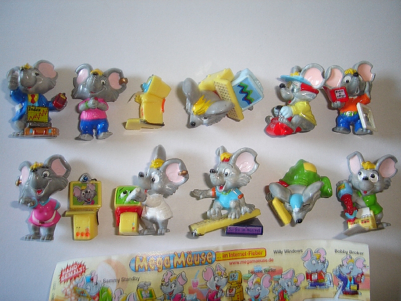KINDER SURPRISE SET - MEGA MAUSE COMPUTER MICE 2001 - FIGURES